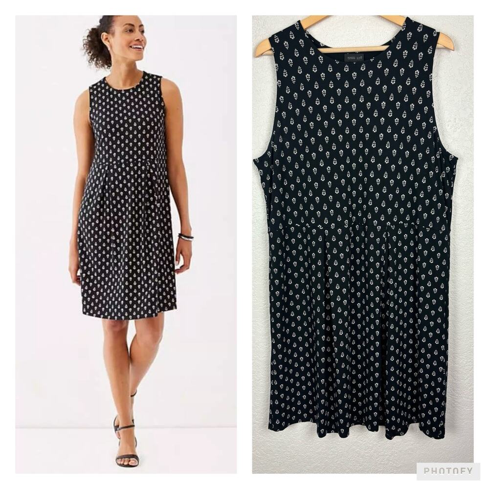 J. Jill Wearever Women’s Dress Size Large Black Stretch‎ Comfort Office Career